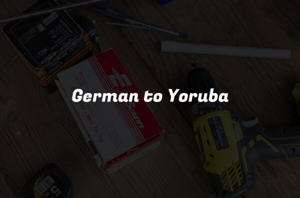 German to Yoruba