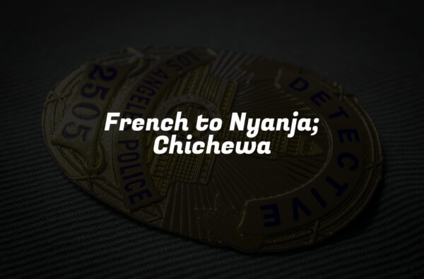 French to Nyanja; Chichewa