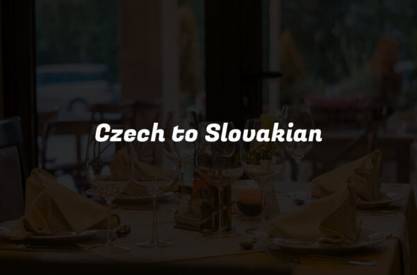 Czech to Slovakian