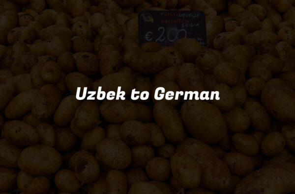 Uzbek to German