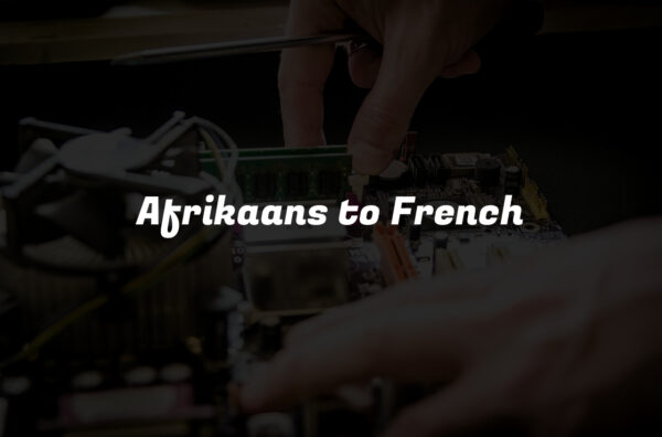 Afrikaans to French