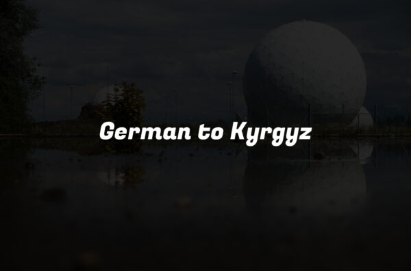 German to Kyrgyz