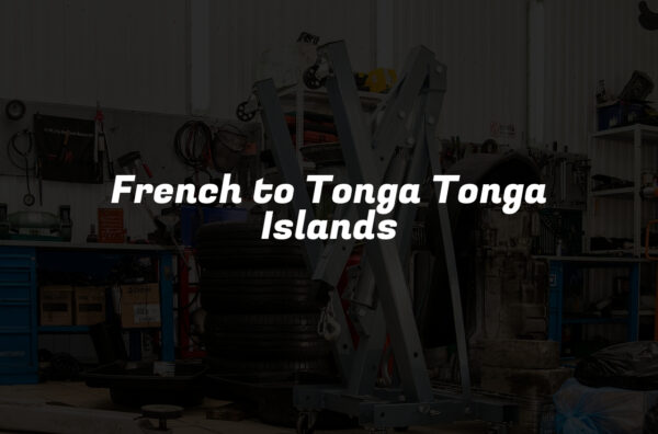 French to Tonga Tonga Islands