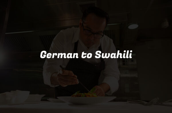 German to Swahili