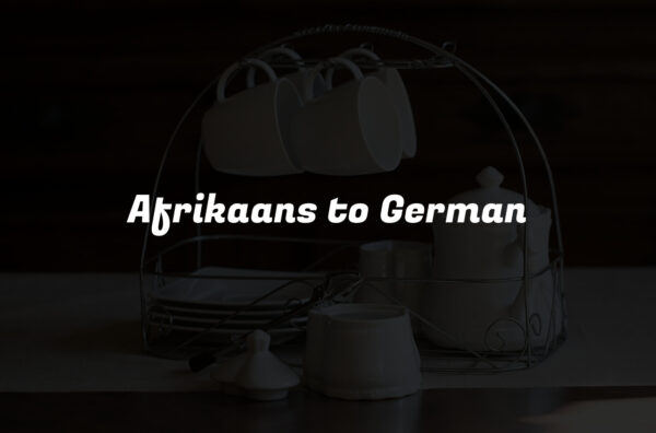 Afrikaans to German
