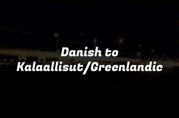 Danish to Kalaallisut/Greenlandic