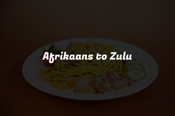 Afrikaans to Zulu