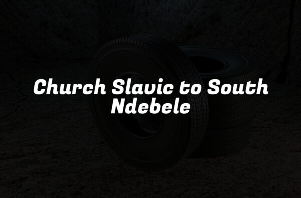 Church Slavic to South Ndebele