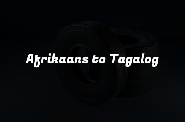 Afrikaans to Tagalog