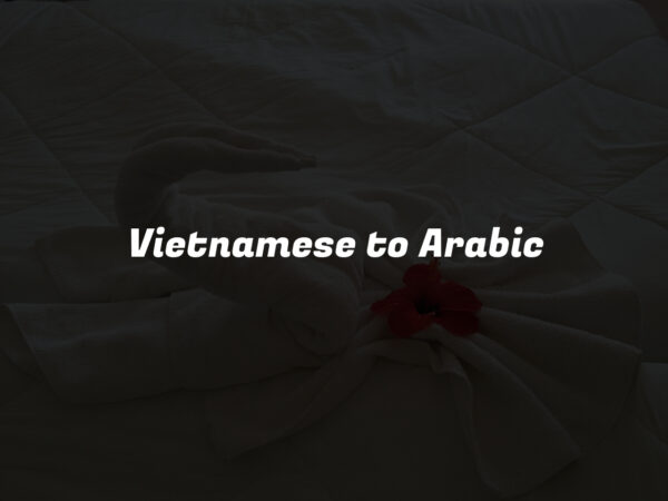 Vietnamese to Arabic