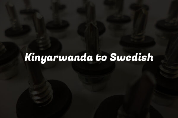 Kinyarwanda to Swedish