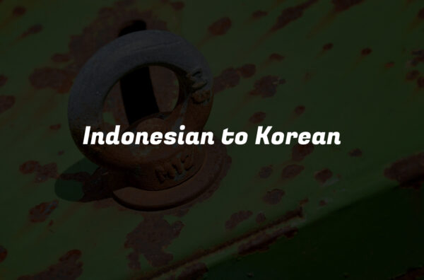 Indonesian to Korean