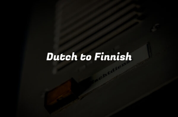 Dutch to Finnish